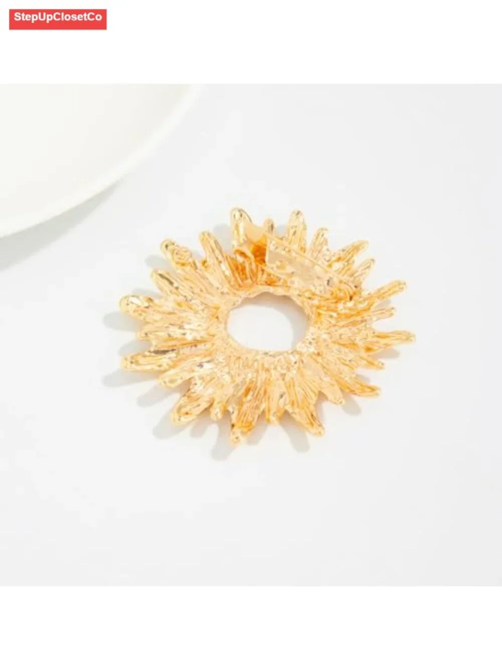 Vintage Sun Moon Brooch Pin Gold Plated Alloy Lapel Hat Bag Accessory